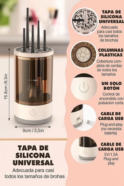 CLEAN GLAM  - 💄 Limpiador Eléctrico para Brochas de Maquillaje✨