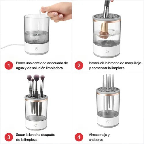CLEAN GLAM  - 💄 Limpiador Eléctrico para Brochas de Maquillaje✨